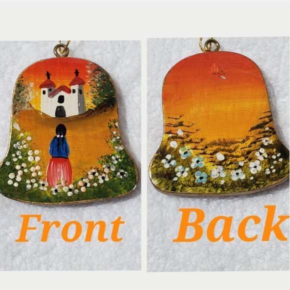 Set of 3 Wooden Hand-Painted Ornaments - Picture 4 of 7